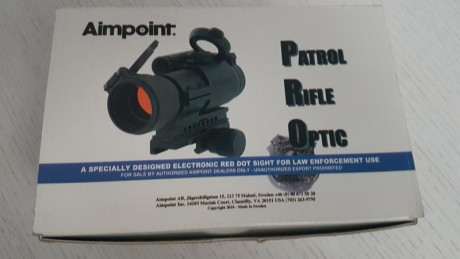 Vendo Aimpoit PRO, Patrol Rifle Optic, poco uso, prácticamente nuevo.
Precii 400€ mas gastos de envío, 00