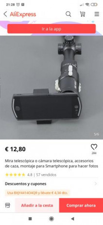 Buenas, estoy buscando un adaptador o como se llame, para poder hacer fotos con el teléfono acoplado al 00