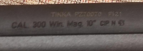 Hola.
Recientemente he adquirido un Tikka T3X TAC recamarado en 300 wm.
Mirando en la web tikka (y Sako) 00