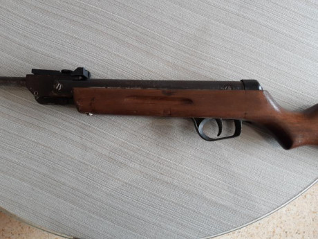 Vendo carabina marca El Gamo modelo David calibre 4,5.
Necesita un poco de restauración y el disparador 12