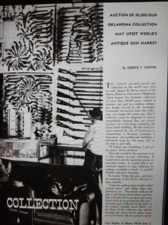 Publicado en la revista GUNS en 1956. Este caballero de Oklahoma comenzó a comprar armas en la década 12