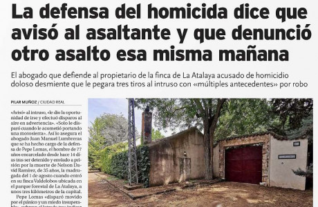 Tenemos un nuevo caso de uso seguramente legítimo de arma de fuego en defensa del hogar:

https://www.elmundo.es/espana/2021/08/01/61067327fdddfff04b8b463c.html

Esperemos 110