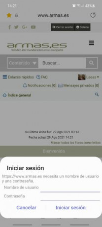 Hola, a partir de hoy me pasa esto al acceder al foro desde el teléfono móvil, me pide inicio de sesión, 00
