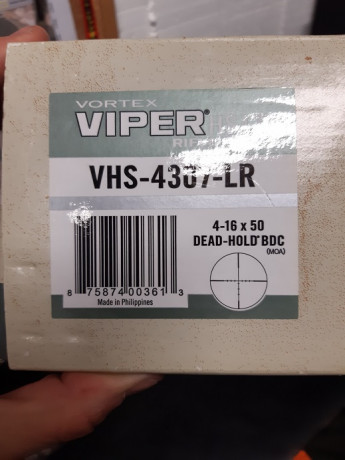 VENDO VISOR VORTEX VIPER 4-16X50 HSLR DEAD HOLD BDC, ideal para caza y tiro larga distancia, retícula 01