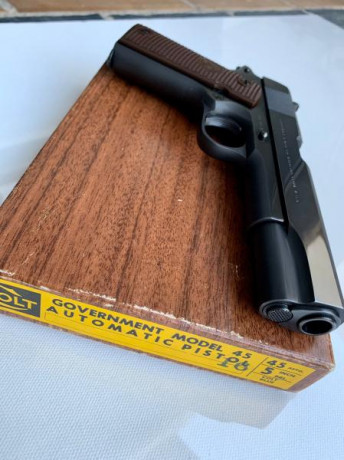 Vendo COLT GOVERNMENT, cal. 45 ACP, en PERFECTO ESTADO (con mínimas marca de uso).
Pistola icónica de 10