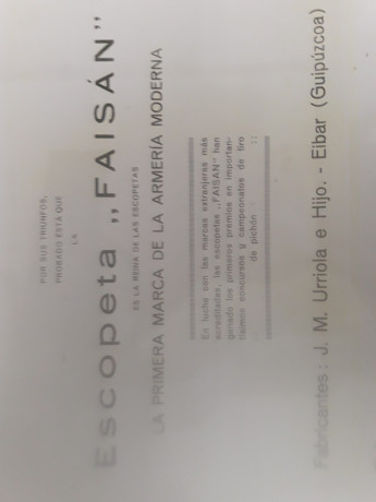 Escopeta del 16 expulsora marca  el faisán, de JM Urriola e hijo.modelo Principe de Asturias ( grabado 00