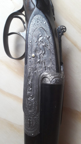 Escopeta del 16 expulsora marca  el faisán, de JM Urriola e hijo.modelo Principe de Asturias ( grabado 12