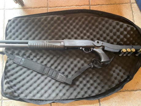 Buenas noches a todos.
Un amigo mio tiene esta  escopeta tactica del 12, marca HATSAN modelo ESCORT, culata 00