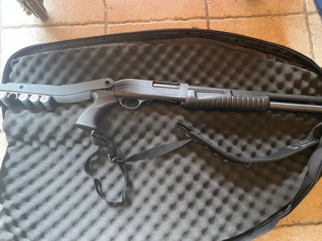 Buenas noches a todos.
Un amigo mio tiene esta  escopeta tactica del 12, marca HATSAN modelo ESCORT, culata 10