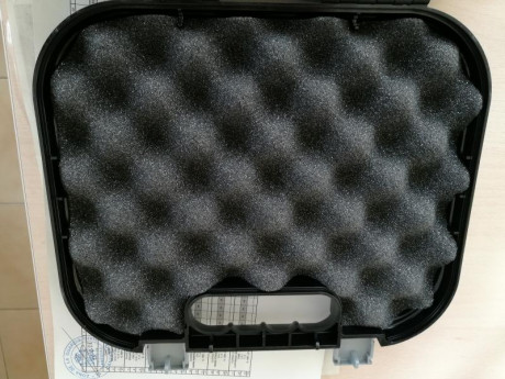 Se vende maletín caja de transporte de plástico rígido, con el interior totalmente acolchado. Permite 71