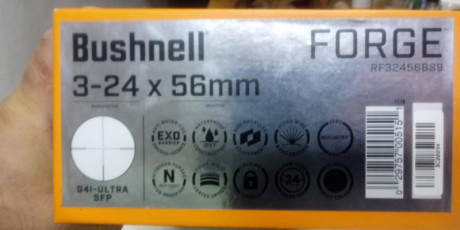 Vendo visor Bushnell Forge 3-24x56 Retícula iluminada  G4i en 2º plano. Tubo de 34mm.
Torretas Tàcticas 12