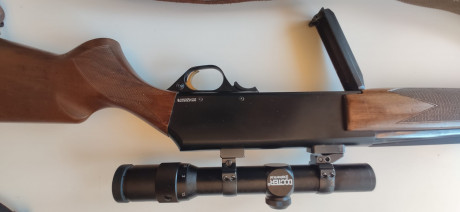 Rifle semiautomático calibre 30-06, en perfectas condiciones, muy cuidado. Poco uso. Siempre en armero.
Lleva 02