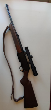 Rifle semiautomático calibre 30-06, en perfectas condiciones, muy cuidado. Poco uso. Siempre en armero.
Lleva 00