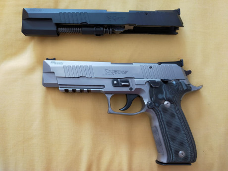 Hola.
Vendo en perfecto estado, Sig Sauer XFIVE 9mm con conversor Sig Sauer XSIX del 22 de 6 pulgadas, 02