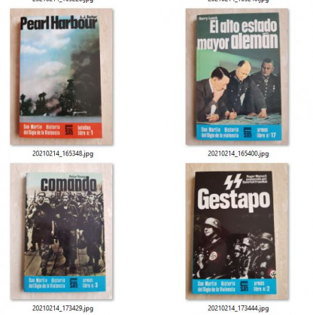 Vendo varios  libros de la editorial San Martin de la segunda guerra mundial.

Total son nueve libros. 00