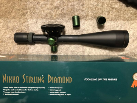 Hola a todos, vendo mi visor Nikko Stirling Diamond 10-59x60 utilizado en F Class. Motivo, lo sustituyo 40