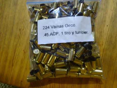Muy buenas,

Vendido el lote de vainas del .45 ACP con 1 tiro y Tumbler compuesto por 697 piezas repartidas 00