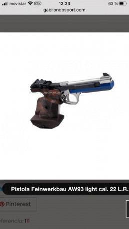 Pistola de precisión Feinwerkbau aw 93 como nuevo poco uso, en la F.
Precio 1300, contacto por privado 00