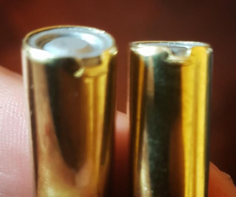 Hoy he ido a una tirada, y el 10% de los cartuchos Fiocci .38 spl Wadcutter presentaban rebabas en la 01