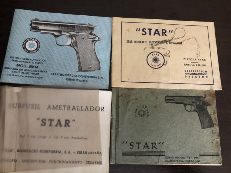 Libros originales de Star S, SS, Z-62, Astra Falcon.
A 10 euros cada más envío. 00