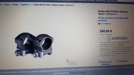 Vendo anillas nightforce ultralite las mejores anillas del mercado precio en tienda 240eur
Sin uso 
las 01