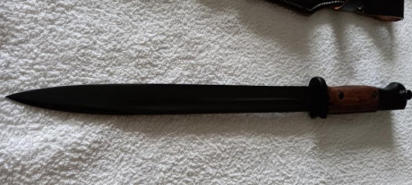 Bayoneta Mauser K98 replica fabricada actualmente de calidad en acero al carbono, lleva tahali de cuero 00