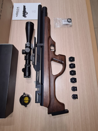 Hola a todos, pongo a la venta esta estupenda Norica Dark Bull en calibre 6,35.
Se entrega en su caja 02