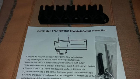 Porta cartuchos para cartuchos calibre 12, de buena calidad, soporte de aluminio negro y para 6 cartuchos 02