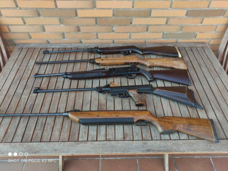 Se venden cinco carabinas antiguas.
Bastante bien conservadas.

Browning electrómecanica
El gamo con pistolet
Podium 01