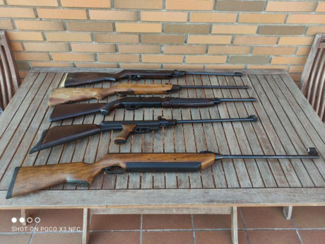 Se venden cinco carabinas antiguas.
Bastante bien conservadas.

Browning electrómecanica
El gamo con pistolet
Podium 00