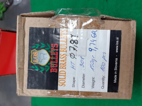 Hola.
Vendo 84 puntas para recarga del calibre 308 de 150 Gr  de la marca Solid Brass de punta hueca para 00
