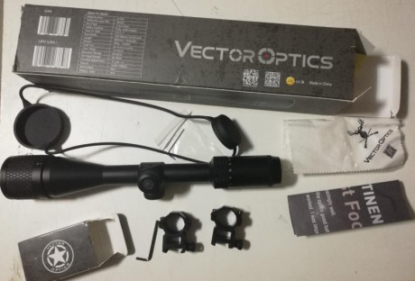 Vendo Visor VECTOR OPTICS SCOL-28 MATIZ 6-18x44, tubo de pulgada, control de Paralaje, anillas para carril 00