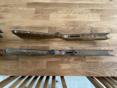Vendo estas cuatro culatas de carabinas Gamo y Norica. Están usadas pero no presentan rajas.

No recuerdo 12