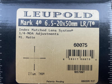 Se vende visor LEUPOLD Mark 4 6.5-20X50 en muy buen estado con caja original y instrucciones. Se encuentra 12