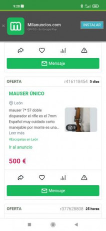 Buscaría una carabina Mauser de longitud reducida, que no sea un fusil largo. No pongo modelo en particular 11