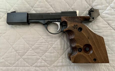 Vendo magnífica arma de precision en 22,  de las que no se encasquillan, con cacha Morini talla M sin 02