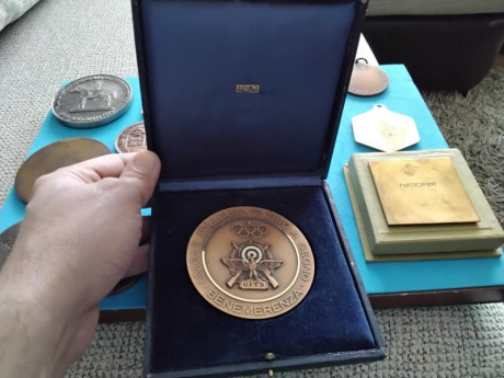 Lote medallas Federación Española de Tiro Olímpico

Lote compuesto de 18 objetos (3 placas y 15 medallas) 41