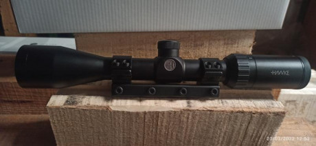 Vendo visor Hawke 3-9x40 sin usar. Esta completamente nuevo. Lo vendo ya con las monturas mono pieza también 00