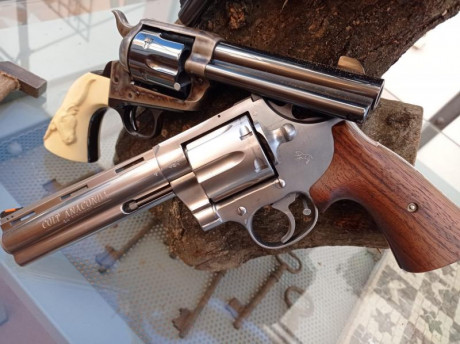 Vendo Colt Anaconda 6" como nuevo, muy pocos disparos. Maletín original. Cachas madera. Regalo munición 00