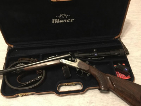 Cambio o Vendo express Blaser S2 en calibre 8X57 IRS, muy poco común en este rifle, cañones regulables, 01