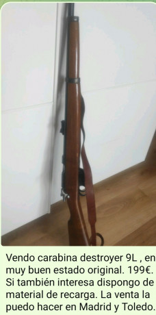 Vendo carabina destroyer 9L, en muy buen estado original 199€. Si también interesa dispongo de material 00