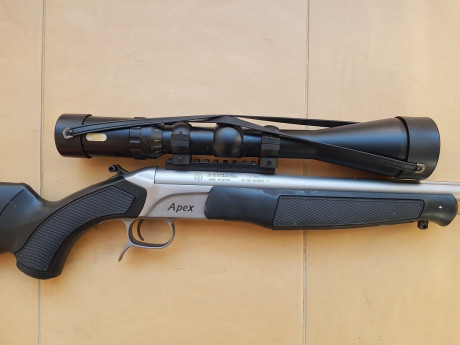 Vendo Bergara Apex cal. 222R con rosca homologada usado solo 4 veces, el visor es un Tasco japones que 12