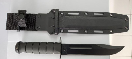 :helicopter: Cuchillo ka bar modelo tactico con funda de kirex nuevo comprado como colección largo de 01