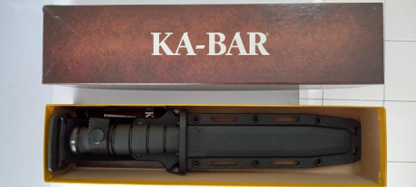 :helicopter: Cuchillo ka bar modelo tactico con funda de kirex nuevo comprado como colección largo de 10
