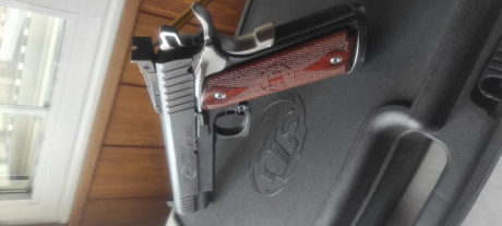 Sti target master 9x19, 6 pulgadas, gatillo ajustado y muy precisa... tanto que siendo malo, me hace competitivo, 01