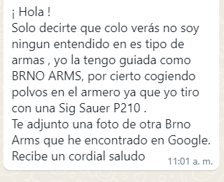 AGRADECER DE ANTEMANO A TODOS LOS COMPAÑEROS QUE ME HAN PERMITIDO IDENTIFICAR PLENAMENTE EL ARMA.
Especialmente 160