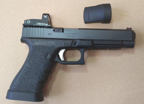 VENDO:
Pistola Glock 34 Gen 4 preparada para OPEN.
Punto Rojo Vortex VMD-3106 Venom 6 MOA + Montura Toni 01