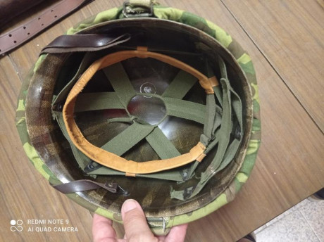 Se vende casco tipo USMC WWII, con liner del tipo fibra de coco y tira de cuero, enganche del tipo wwii 01