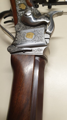 Vendo Sharps Billys .45-70 Lujo 32".

1.- Madera de nogal seleccionada.
2.- Cañón pavonado en color 01