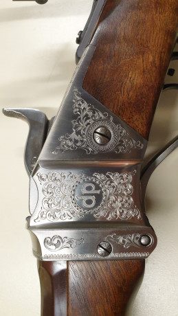 Vendo Sharps Billys .45-70 Lujo 32".

1.- Madera de nogal seleccionada.
2.- Cañón pavonado en color 30